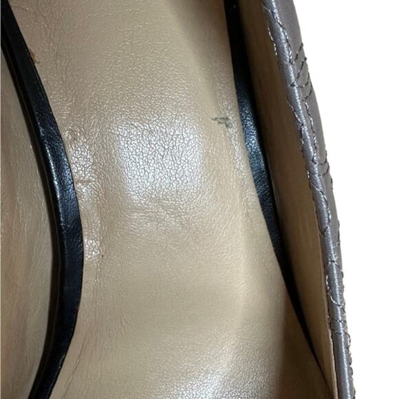 Ann Taylor gray leather quilted uppers black smooth leather cap toe size 7 - Picture 7 of 10